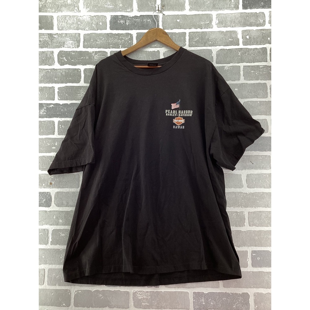 Harley-Davidson Pearl Harbor Hawaii T-Shirt Mens Black Graphic Tee XXXL